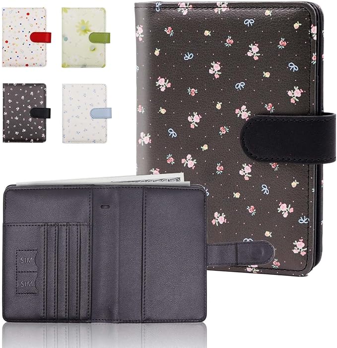 Melsbrinna Rfid Passport Holder for Travel women/Men, Cute Passport Wallet Rfid Blocking Card Slots, Rfid Passport Cover/CaseTravel Wallet, Passport Book Holder (1, floral black)