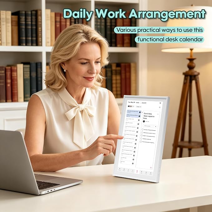 15.6" Smart Digital Calendar, No Subscription WiFi Touch 1080P Photo Frame | No subscription fees, cross-platform WiFi sync iCloud, Google & Outlook, all-in-one FHD touch family organizer photo frame