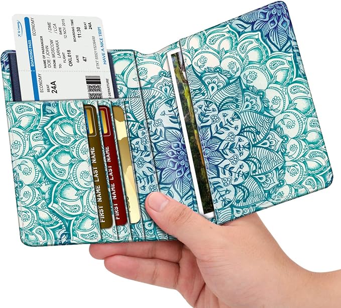 FINTIE Passport Holder, Slim Travel Wallet RFID Blocking Card Case Cover | Passport Cover Protector Essentials with Credit Card Slots, For Women/Men