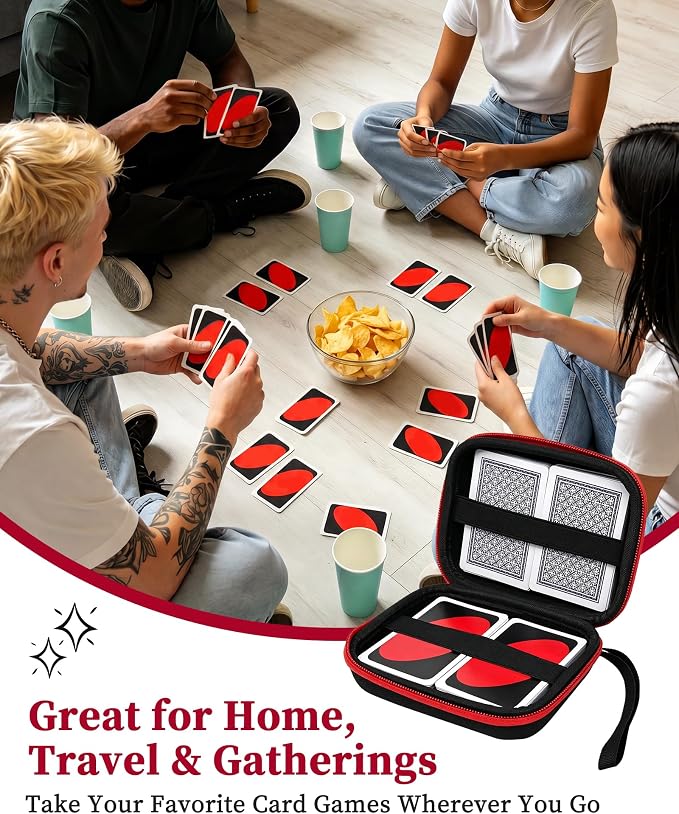 Playing Card Game Case, Card Holder, Storage Box for UNO, SKYJO, Five Crowns, Phase 10 and More (Case Only)