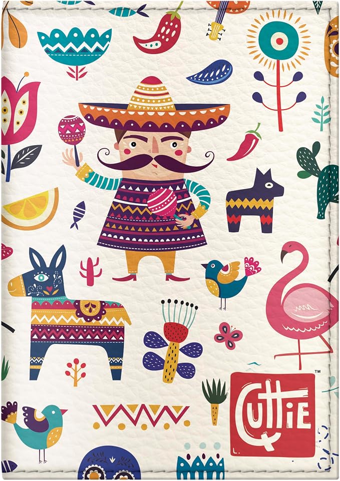 Passport Cover for Kids, Women and Men, Cute Travel Passport Holder (Mexico Pattern)