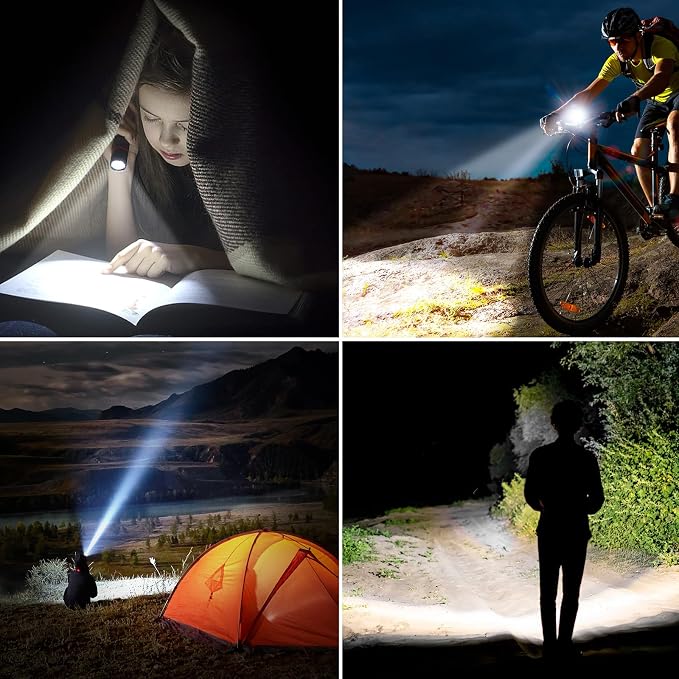 Blukar Rechargeable Flashlight 2 Pack, High Lumens Flashlight, Super Bright Small LED Flash Light- Zoomable, Adjustable Brightness, Long Lasting for Camping, Outdoors and Home Emergency