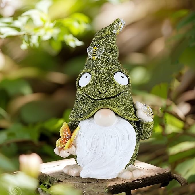 Key Hider Outdoor Garden Gnomes Statue Hide A Key Outside Gnome Figurine Decor for Yard Lawn Hidden Spare Key Holder Lock Box Green