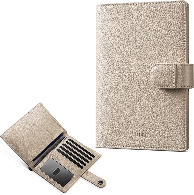 VULKIT Dual Passport Wallet for 2 Passports Airtag Holder RFID Blocking Travel Wallets