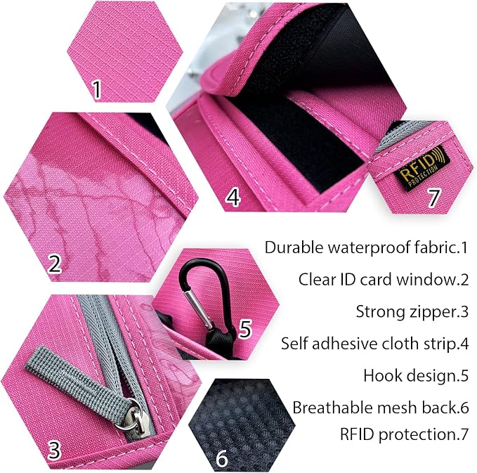 Travel Neck Wallet, RFID Blocking Passport Holder with Adjustable Neck Strap for Men and Women to Keep Cash, Credit Cards and Travel Documents Safe - Rose