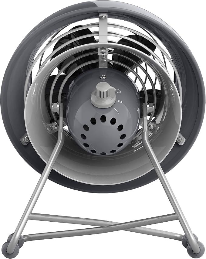 Vornado VFAN™ Mini Modern Personal Desk Fan with 2-Speed Control, Adjustable Tilt, Quiet Metal Air Circulator for Office, Bedroom, Dorm, Compact Desktop Cooling Device, Storm Gray