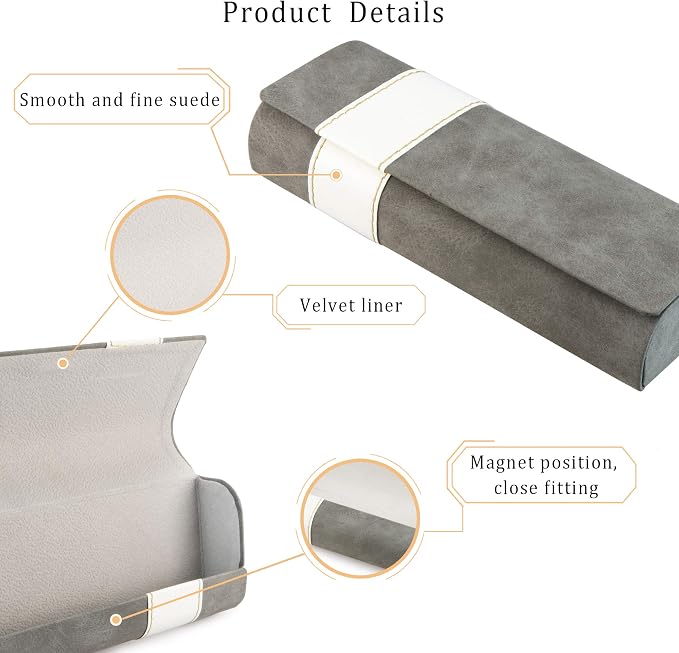 LifeArt Eyeglass Case Hard Shell, Portable Sunglass Case, Fashionable PU Leather Eyeglass Case, Lightweight