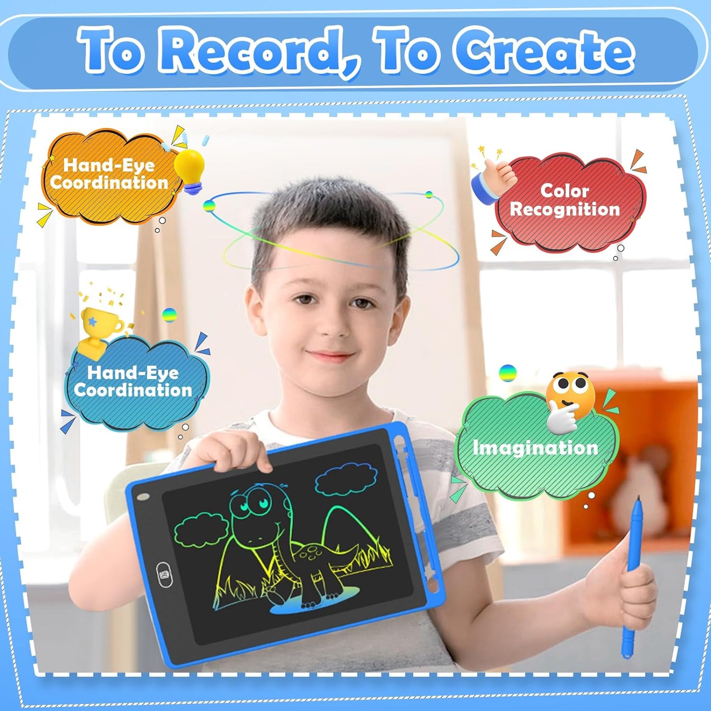 LCD Writing Tablet for Kids, 8.5 Inch Colorful Doodle Board Drawing Tablet, Educational Learning Toys Birthday Gifts for Kids Age 3 4 5 6 7 8 (8 Pack)