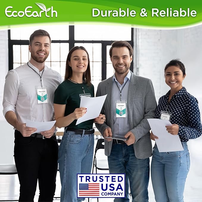 4x6 XXL Passport, ID, Name Card Holders - Vertical, Resealable, 250 PK | EcoEarth clear plastic waterproof passport holder with soft edge and zipper seal, 5 pre-punched holes for all lanyard clips