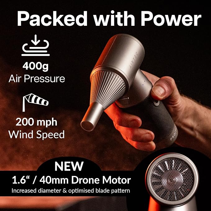 IT Dusters AirTec Ultra Cordless Air Duster for PC & Electronics, Rechargeable Electric Air Blower for Keyboard, Laptop, Console & Home Cleaning, Alternative to Canned Air (Type 8 - Space Core)