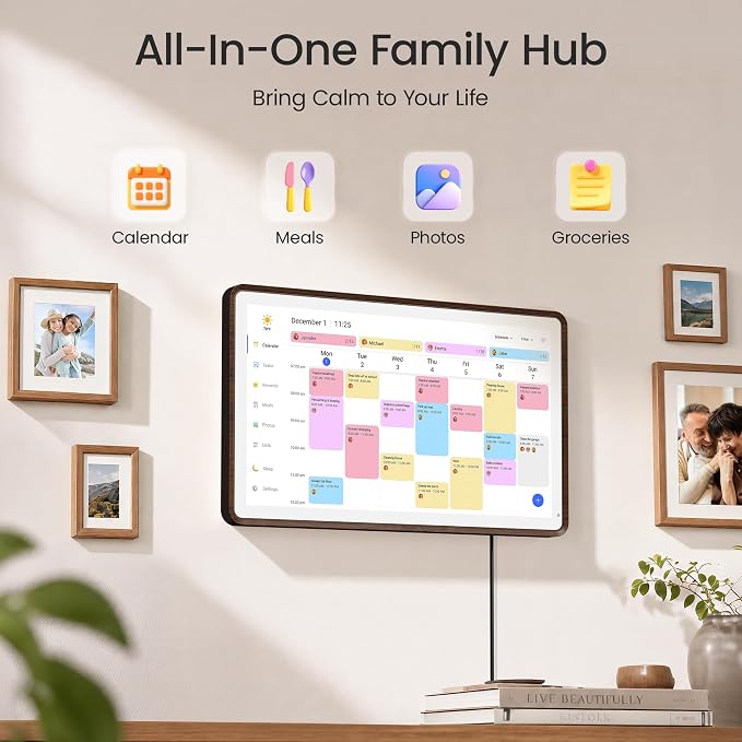 Dragon Touch 15.6 inch Digital Calendar Chore Chart – Digital Picture Frame, Smart Family Planner, Hearth Display Desk Digital Calendar Best Gift for Women, Mom,Christmas, Wedding