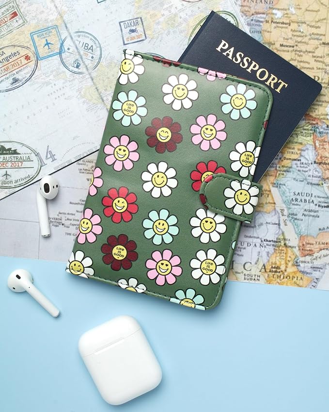 Life is Good Travel Passport Cover, Card Slots, Snap Closure | Slim Design, Card Slots, Snap Closure, Fits Neatly in a Purse or Backpack, Keeps Documents and Boarding Pass Organized