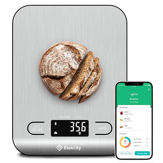 Etekcity Food Nutrition Scale, Digital Grams and Ounces, Large | Kitchen scale with tare, ideal for baking, weight loss, keto, meal prep, liquids and jewelry, 304 Stainless Steel