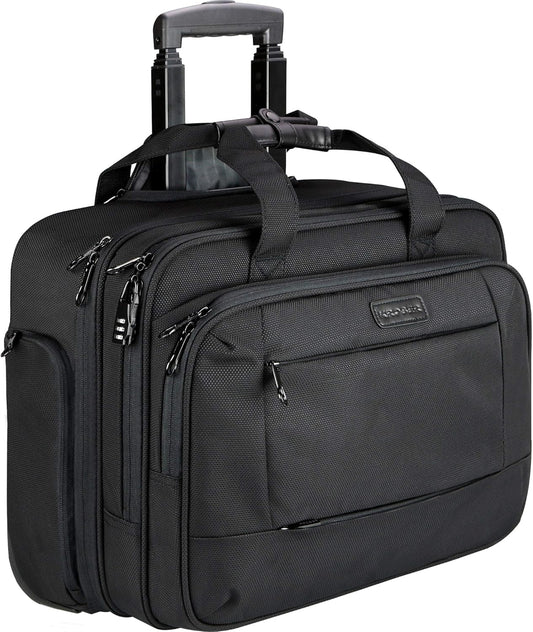 KROSER Rolling Laptop Bag for Men Women, Rolling Laptop Wheeled Briefcase for Business Fits Up to 17.3 Inch Laptop, Water-Repellent Wheeled Computer Bag Roller Case with RFID Pockets for Travel