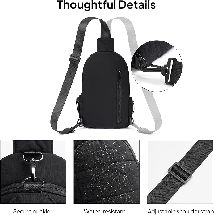 TOPEAST Sling Bag for Women, Anti-Theft Crossbody Bag with RFID Blocking & Small Water Bottle Holder for Travel