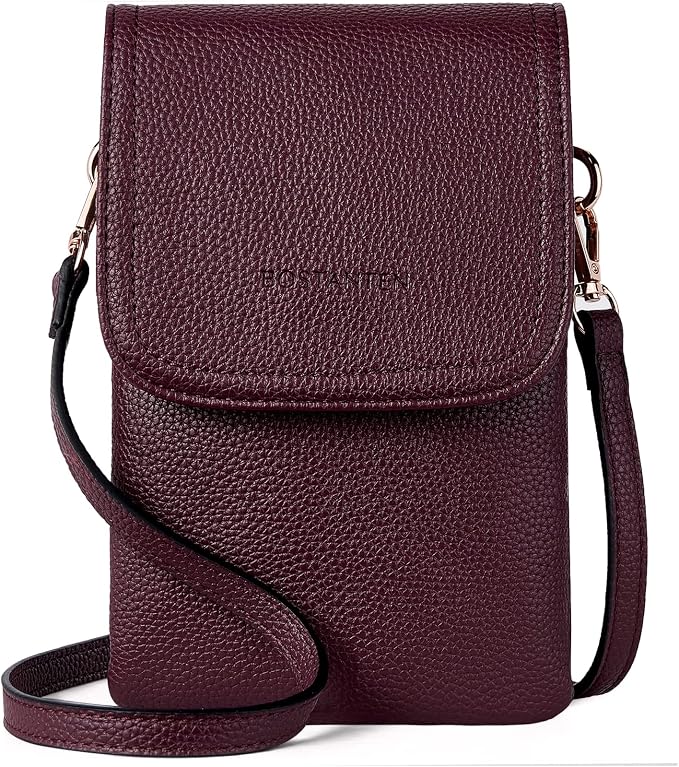 BOSTANTEN Small Crossbody Bag for Women Designer Cell Phone Purse | Vegan Leather, Multiple Pockets, Card Slots, Compact Size for Phone, Cards and Keys, Daily Travel Shopping Use
