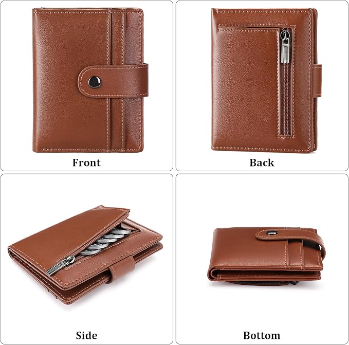 Wallet for Men Leather RFID Blocking Bifold Credit Card Holder with ID Window