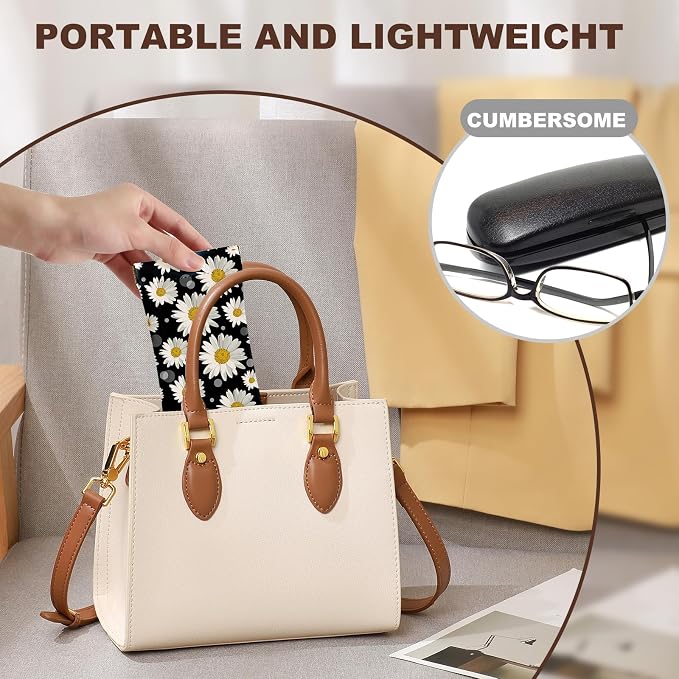 Anikathy 2Pcs Sunglass Eyeglass Glasses Case Soft PU Leather with Cleaning Cloth Cute Glasses Pouch Bag for Men Women Girs