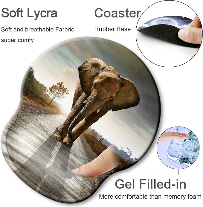 Ergonomic Mouse Pad with Wrist Rest Support,Gel Mouse Pads for Desk | Big Mousepad With Coaster Non-slip & Pain Relief for Computer, Home&Office Desk Decor