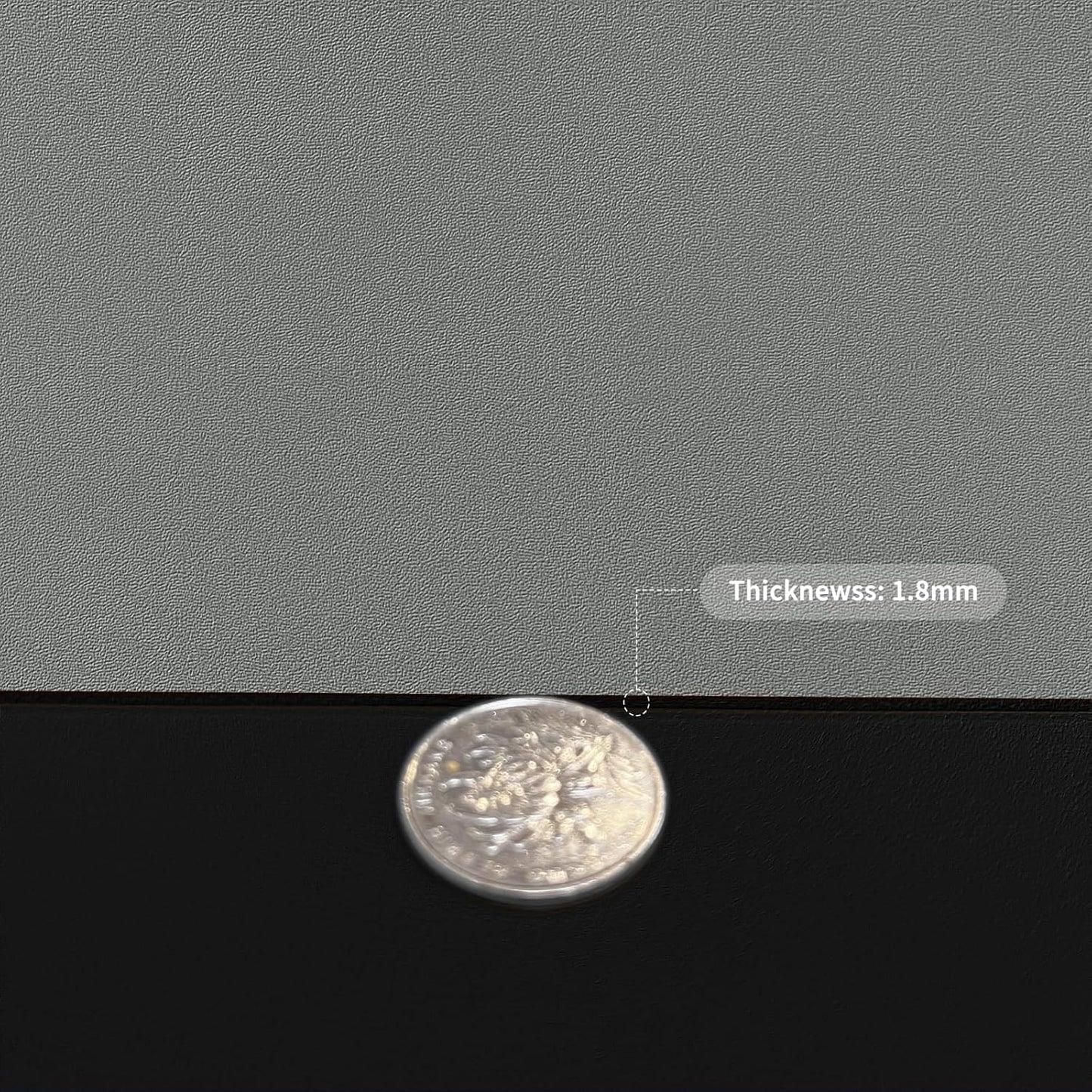 Leather Desk Mat,1.8mm Thick,12x60 Inch Desk Cover,Desk Protector Mat,Dresser Cover Top,Vanity Protector Mat,Vanity Cover,Vanity Cover Top Protector,Black Table Protector(Black+Gray,12×60)