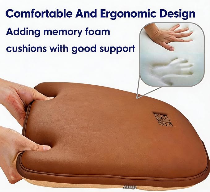 Big Hippo Ergonomic Memory Foam Seat Cushion & Lumbar Support PillowSet for Office Chair, Car & Home – Orthopedic Coccyx Cushion forSciatica, Tailbone & Lower Back Pain Relief – Non-Slip, Breathable