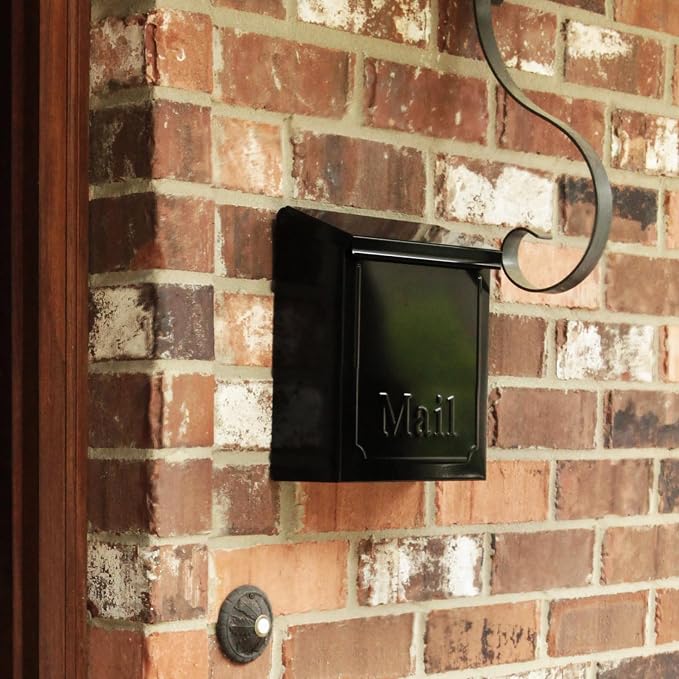 ARCHITECTURAL MAILBOXES Townhouse Vertical Small Capacity, Galvanized Steel Wall Mount Mailbox, 4.1 x 8.6 x 10.1 inches, Black | Galvanized steel build with a concealed lock and key drop box and weather-resistant outdoor construction.