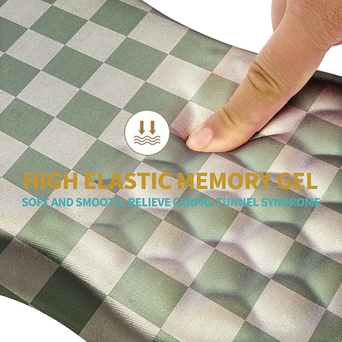 Hokafenle Ergonomic Mouse Pad Wrist Support with Massage Design, Wrist Rest Pain Relief Mousepad with Memory Foam&Non-Slip PU Base, Mouse Pads for Wireless Mouse & Desk (12x8 inch,Checkerboard)