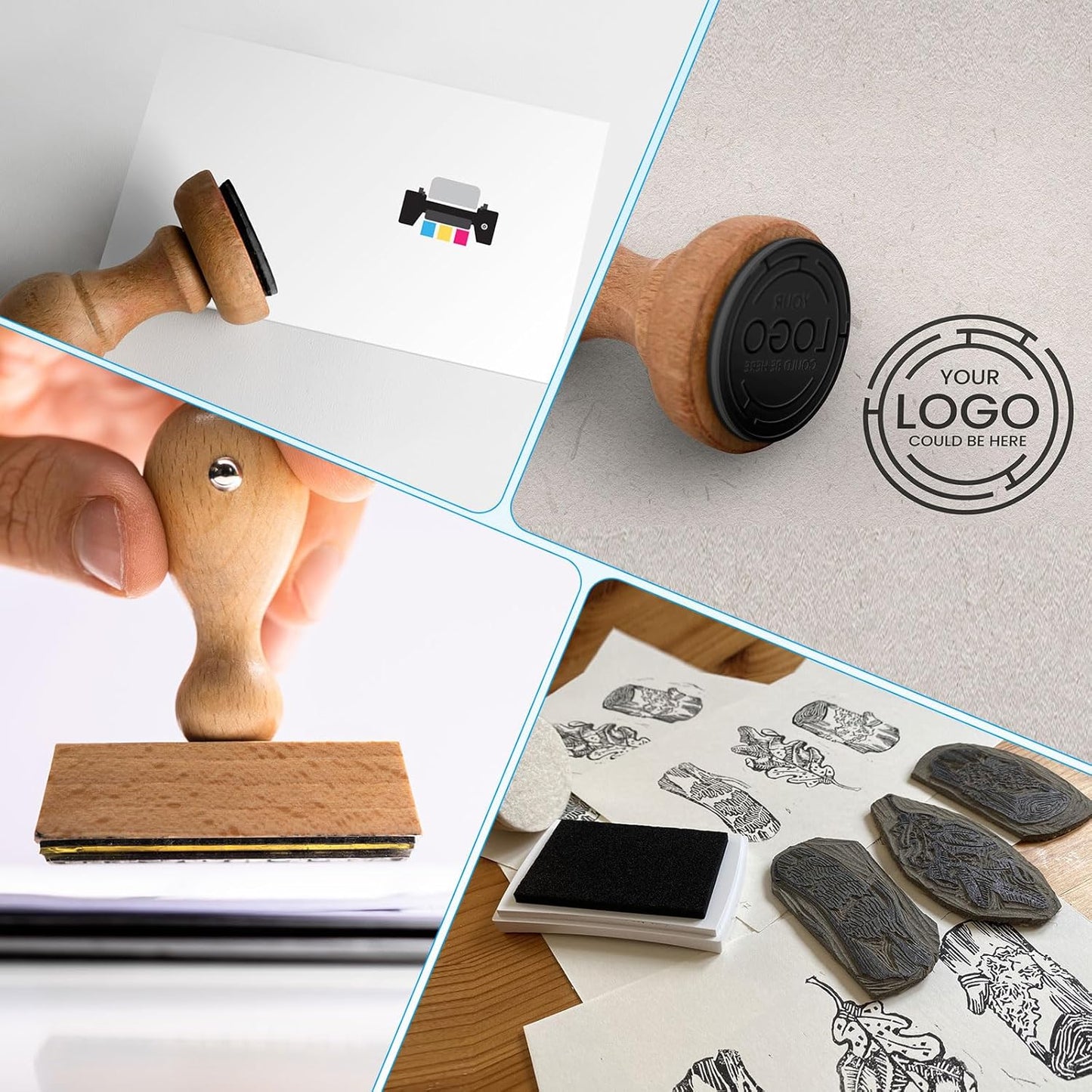PATIKIL 3"x2" Large Stamp Pad, 2Pcs Washable Craft Ink Pad for Rubber Stamp Card Making Stamping Scrapbook Fingerprint Handprint, Golden/Black