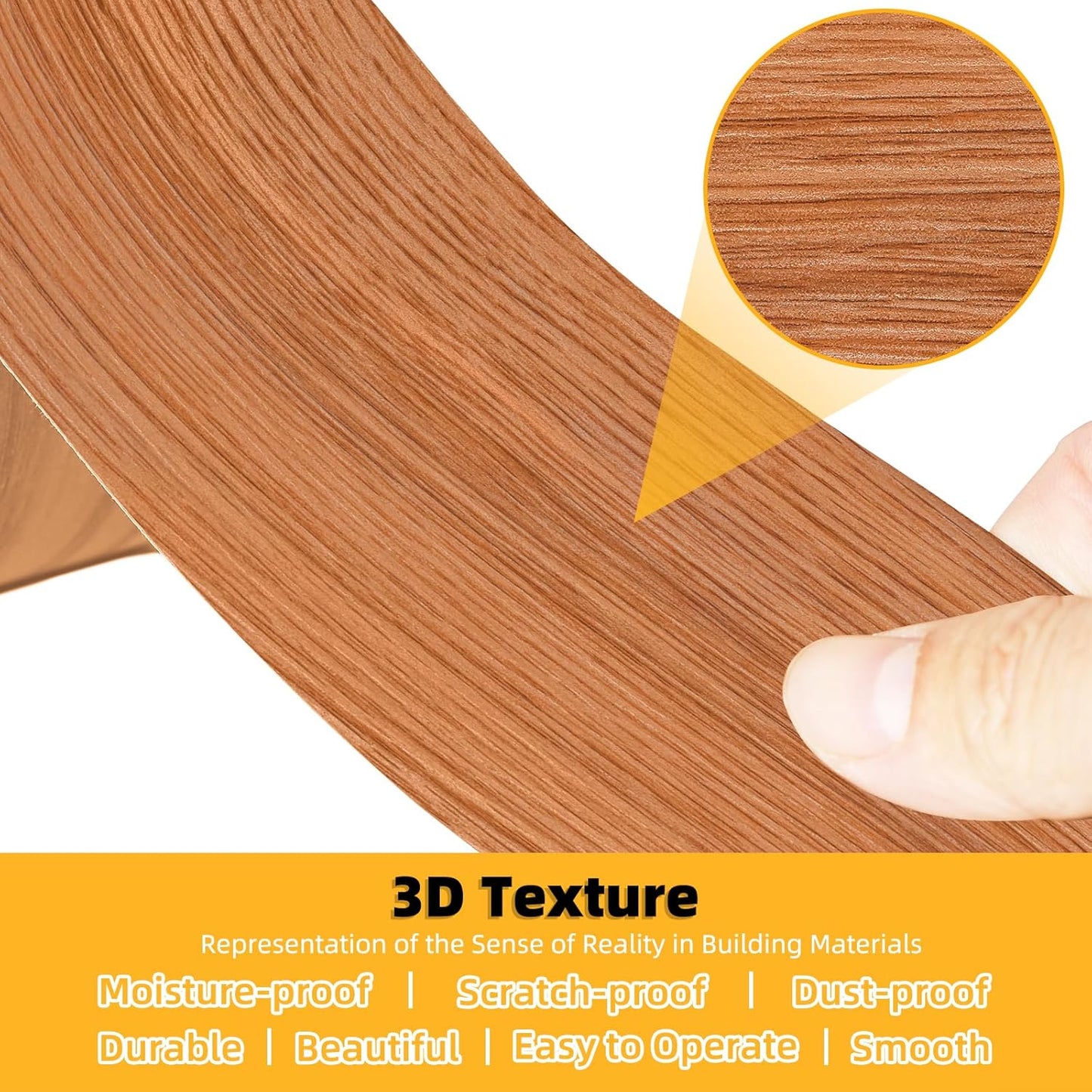 GSCIT Club Red Oak Wallpaper, 23.6 inch X 15ft Self Adhesive Wood Tape Grain Repair Patch for Tables, Chairs, Baseboards, Doors, Windows, Floors.