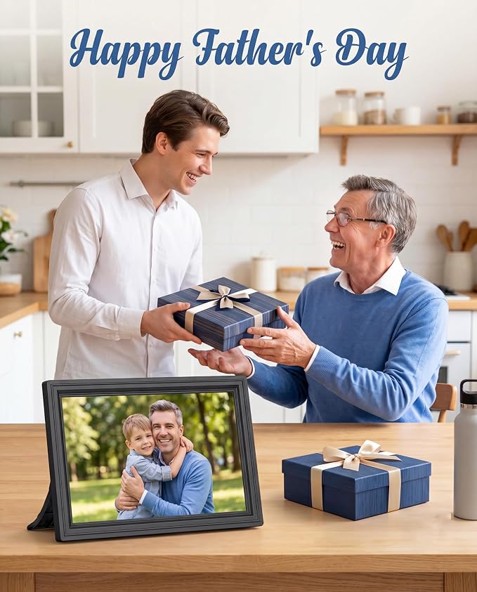 64GB 15.6" Large Digital Picture Frame, Uhale WiFi Electronic Photo Frames with 1920 x 1080 FHD IPS Touch Screen, Support Auto-Rotate Wall Mounted SD&USB Card, Share Photos/Videos from Phone Instantly