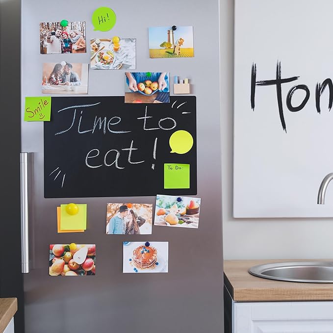 Magnetic Chalkboard 12"x18" for Wall Chalk Board Sticker | Peel & stick magnetic contact paper for walls. Magnet receptive sheet holds magnets, perfect for office or drawing.