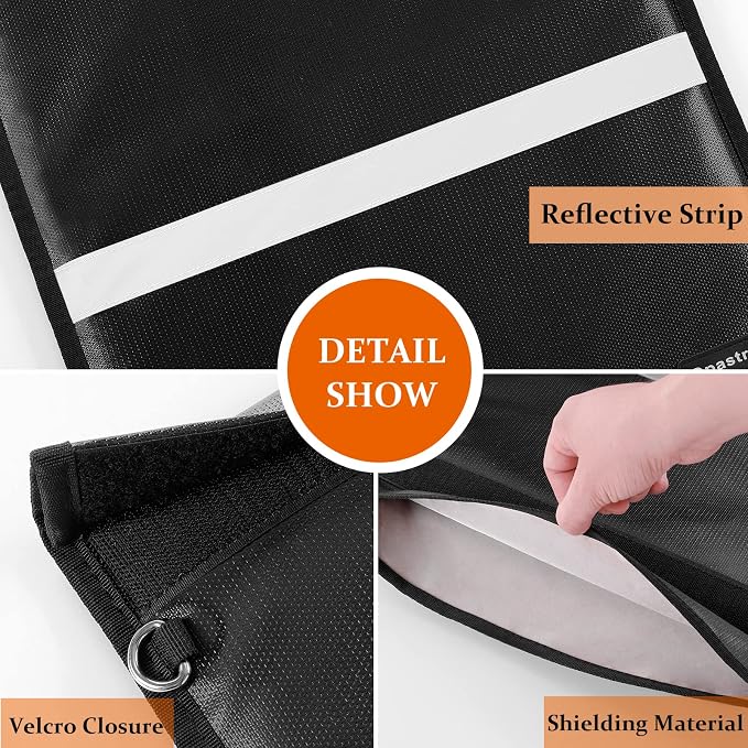 4 Pack Faraday Bags EMP Proof, Faraday Bag for Laptops & Tablets & Phones & Key Fob, Anti-Tracking Fireproof & Waterproof