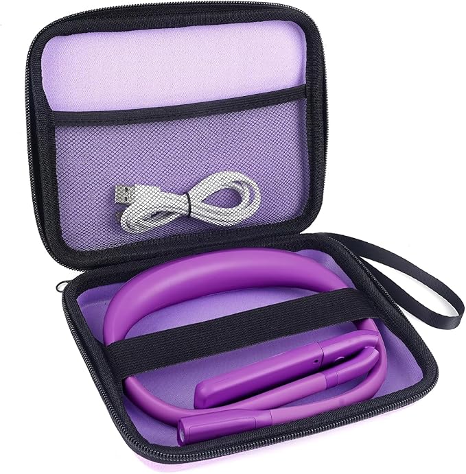 Voilet Neck Light with Storage Case, 10-80Hrs Eye-friendly Book Reading Light, Knitting Crochet Sewing Craft Light Rechargeable Adjustable, Christmas Birthday Gifts for Book Lovers Knitters Crafters