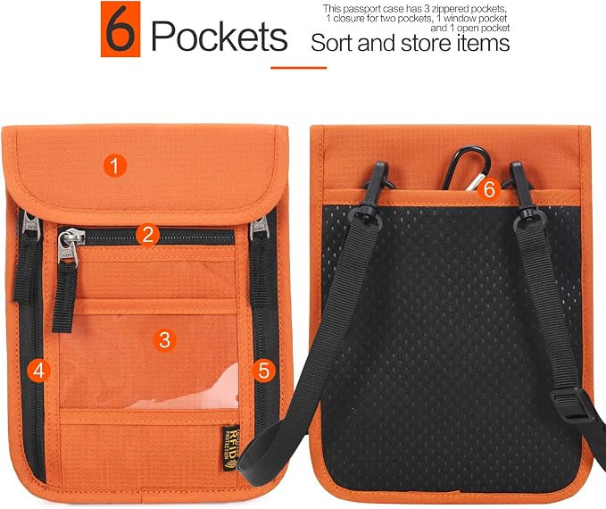 Neck Wallet Lightweight RFID Blocking Waterproof Travel Pouch Passport Wallets for Women Men
