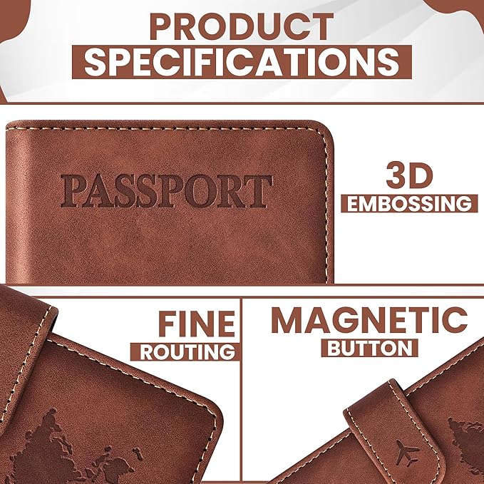 Passport Holder for Travel Essentials, Passport Wallet Cover Case for Travel Must Haves Accessories,Passport Book Holders for Women and Men