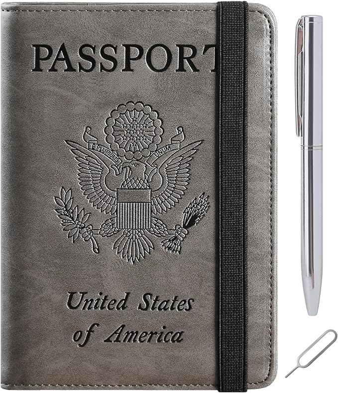 Passport Holder, Travel Essentials, Passport Cover, RFID Travel Wallet | Passport Wallet, Travel Accessories, RFID Blocking, Synthetic Leather Card Case, International Must Haves, For Women Men