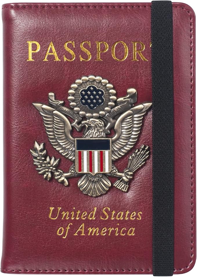 Premium Passport Holder for Travel RFID Blocking Passport Cover Slim | Passport Cover for Women Men Leather US Passport Wallet Case for Travel Passport Book Cover Travel Document Organizer Carrier