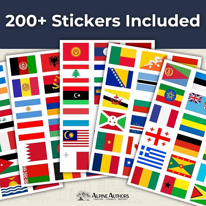 World Travel Tracker Passport — Mark 193 Countries Visited with Flag Stickers — Pocket-Sized Scratch Off Map Alternative, Travel Journal, and Gift for Travelers