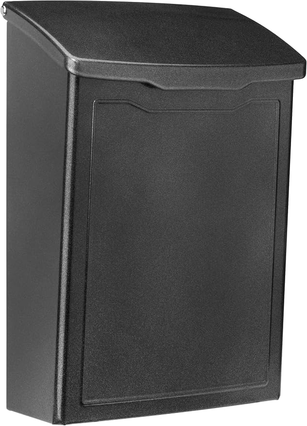 ARCHITECTURAL MAILBOXES 2681P Pewter Marina Wall Mount Mailbox, Small | Galvanized steel build for outside with weather-resistant outdoor construction and a rust-resistant powder-coat finish.