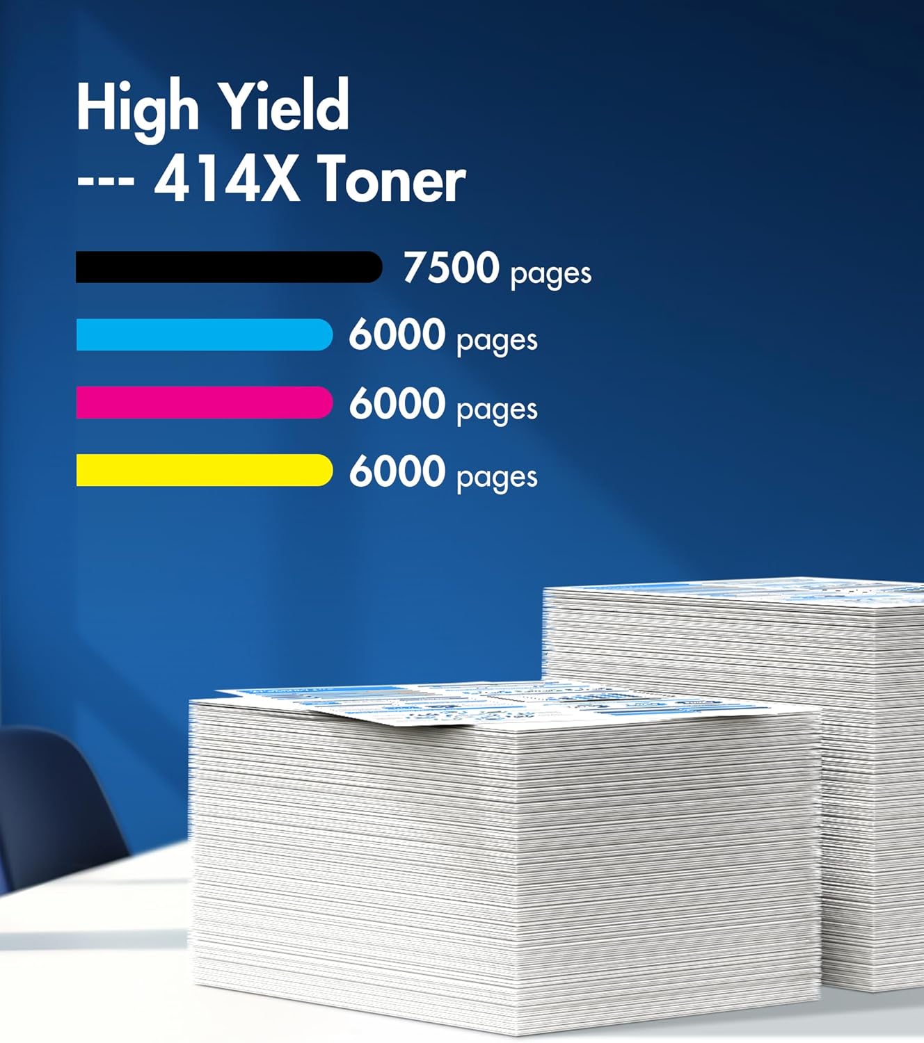 414X Toner Cartridges 4 Pack High Yield (with Chip) Compatible Replacement for HP 414X 414A for HP Color Laserj Pro MFP M479fdw M479fdn M454dw M454dn M479dw Printer | W2020X W2021X W2022X W2023X
