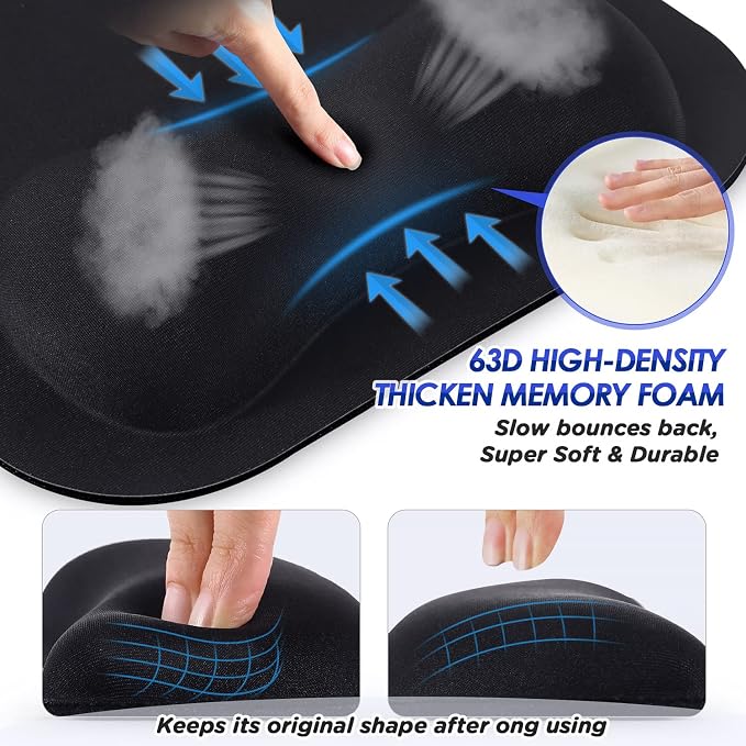 Gimars Large Smooth Superfine Fibre Memory Foam Ergonomic Mouse Pad Wrist Rest Support Mousepad with Nonslip Base for Laptop, Computer, Gaming&Office