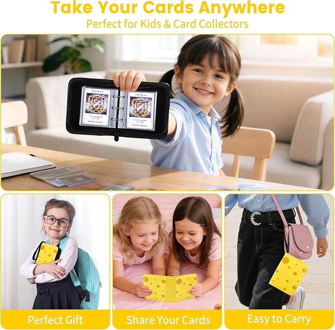 Mini Trading Card Binder Album, 1 Pocket Card Binder with 40 Pages 80 Pockets, Top Loading Small Card Binder for Trading Cards, Single Card Holder Book for TCG Sports,Game Cards, Card Storage Binder