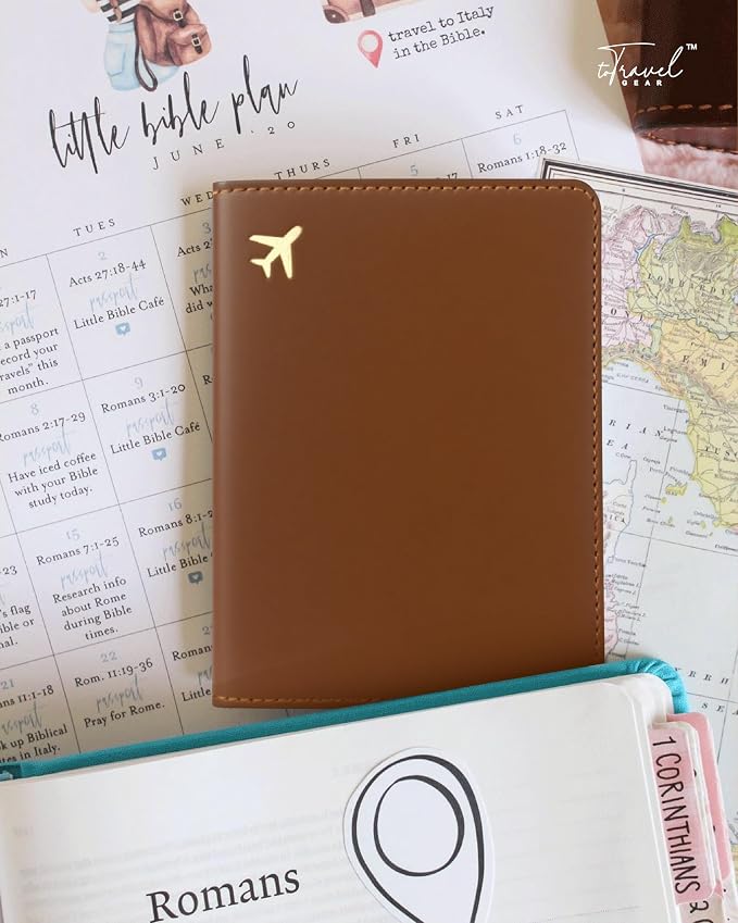 Passport Holder for Travel, RFID Blocking Waterproof PU Leather Travel Passport Cover Case Wallet