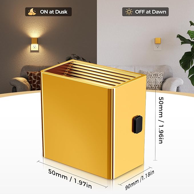 DORESshop LED Night Lights Plug into Wall [2 Pack], Plug in Nightlight, 3 Level Brightness Adjustable Night Light, Dusk to Dawn Sensor, Nightlights for Adults, Bedroom, Bathroom, Hallway, 3000K