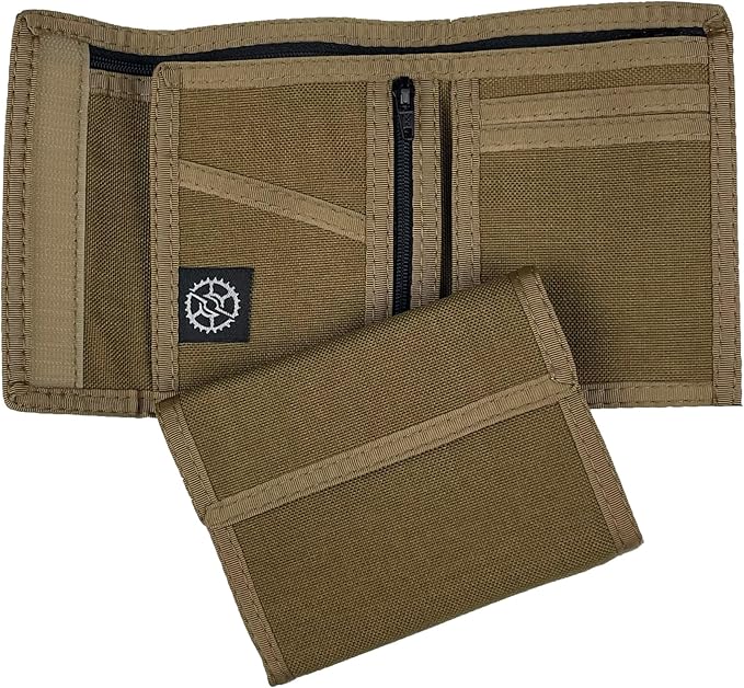 Sprocket Nylon Billfold Wallet with Zippered Coin Pocket (Coyote Brown)