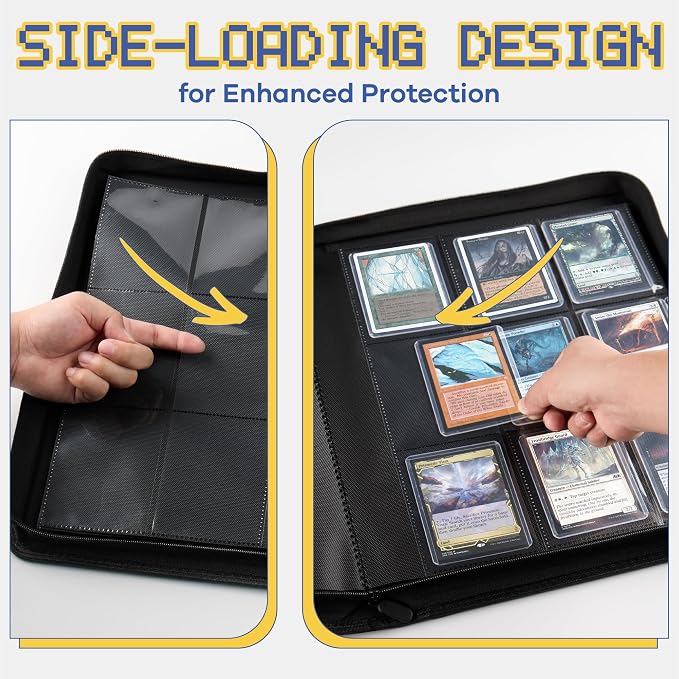 9-Pocket Toploader Binder, Clovecat Premium Card Book， Holds 252 Trading Card with 20 Removable Top-loader Sleeves，PU Card Holder Folders,Card Album for MTG, TCG, Yugioh, Game & Sports Cards(Red)