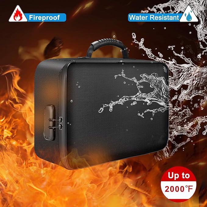 DocSafe File Organizer Bag Fireproof Document Box Set with Lock
