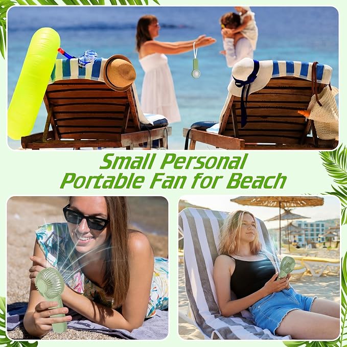 Sumind 20 Pcs Small Personal Portable Fan Mini Handheld Bulk 1 Speed Electric Cute Battery Powered for Neck Lash Makeup Women Men Travel Camping Indoor Outdoor Summer (Sage Green)