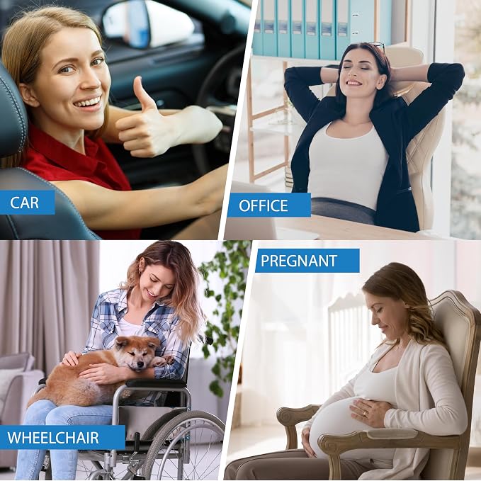 Lofty Aim Lumbar Support Pillow for Car, Car Seat Back Support for Driving | Memory Foam Car Lumbar Support for Driving Seat, Car Back Cushion, Adjustable Straps, Lower Back Pillow, PU Leather, Gray