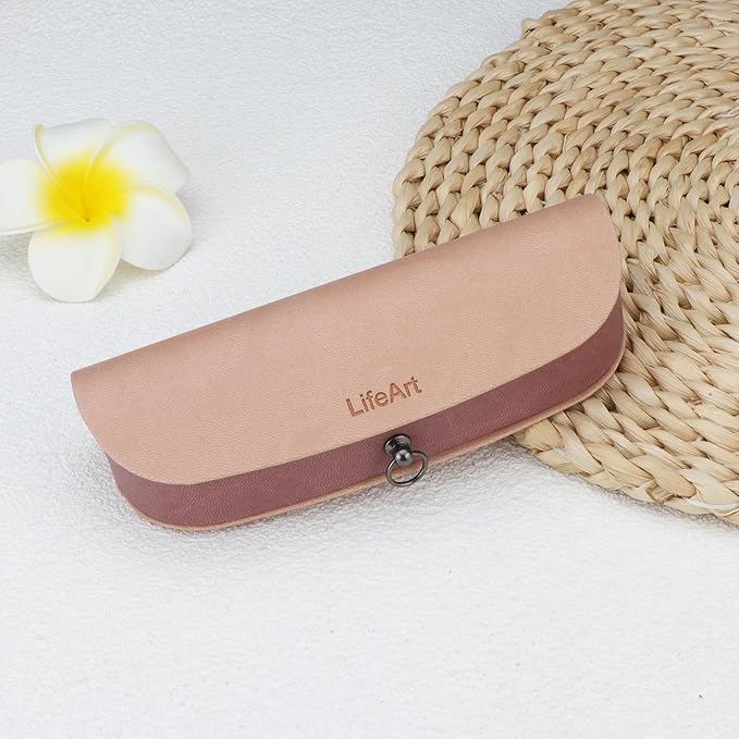 LifeArt Eyeglass Case Hard Shell, Portable Sunglass Case, Fashionable PU Leather Eyeglass Case, Lightweight
